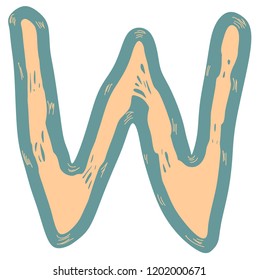 Stretched Vector Alphabetletter W Stock Vector (Royalty Free ...
