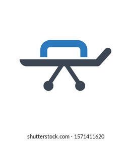 Stretcher bed equipment vector icon