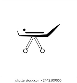 Stretcher bed equipment vector icon