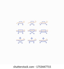 stretcher bed icon flat vector logo design trendy illustration signage symbol graphic simple