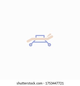 stretcher bed icon flat vector logo design trendy illustration signage symbol graphic simple