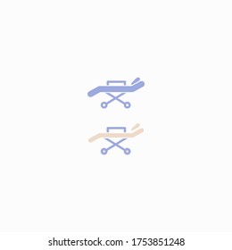 stretcher bed icon flat vector logo design trendy illustration signage symbol graphic simple