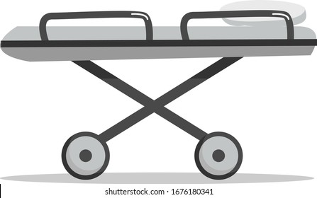 Stretcher bed, illustration, vector on white background.