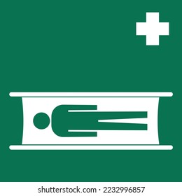 stretcher bed medicine safety sign vector