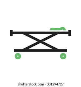 stretcher, bed, rescue icon vector image. Can also be used for healthcare and medical. Suitable for mobile apps, web apps and print media.