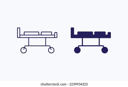 Stretcher bed vector illustration icon