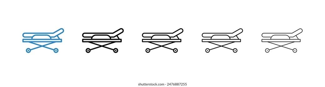 Stretcher black and white vector icon