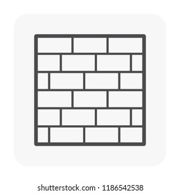 Stretcher bond pattern vector icon. For paving floor material i.e. parquet wood, tile. And stone, cobblestone, brick, concrete block for landscape i.e. garden, road, driveway, patio, walkway, pavement