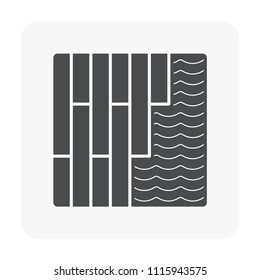 Stretcher bond wood floor pattern and texture vector icon. That for paving, laying and construction wood floor or finishing material to decoration both interior and exterior of home or building.