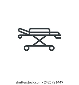 stretcher, equipment, medical, bed, hospital icon, vector illustration