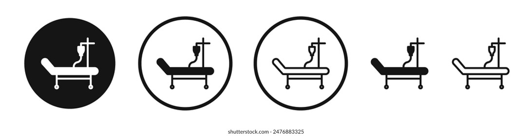 Stretcher flat liner icon set.