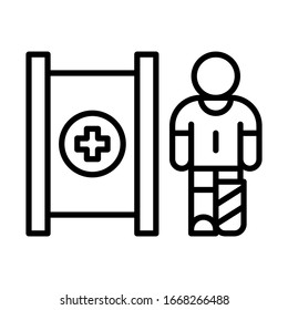 Stretcher, Football Icon. Simple Line, Outline Vector Elements Of Soccer For Ui And Ux, Website Or Mobile Application