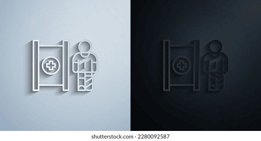 Stretcher, football paper icon with shadow effect vector illuistration design