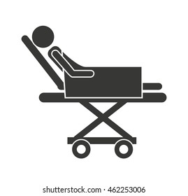 stretcher hospital emergency icon vector illustration design