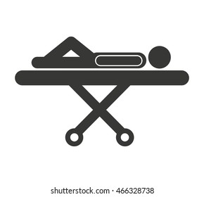 stretcher hospital emergency icon vector illustration design