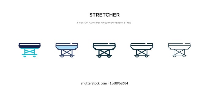stretcher icon in different style vector illustration. two colored and black stretcher vector icons designed in filled, outline, line and stroke style can be used for web, mobile, ui