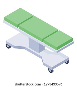 Stretcher icon, hospital bed vector