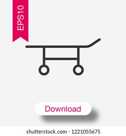 Stretcher icon isolated on background. Healthcare symbol modern, simple, vector, icon for website design, mobile app, ui. Vector Illustration