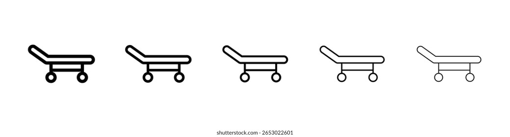 Estilo preto do contorno da ilustração do logotipo ou do ícone de maca