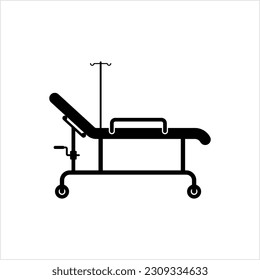 Stretcher Icon, Medical Care Litter Pram Vector Art Illustration