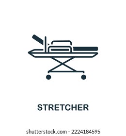 Stretcher icon. Monochrome simple Healthcare icon for templates, web design and infographics