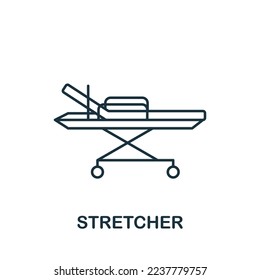 Stretcher icon. Monochrome simple Healthcare icon for templates, web design and infographics