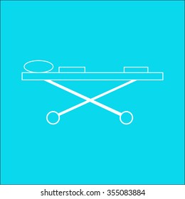 stretcher icon outline on blue background