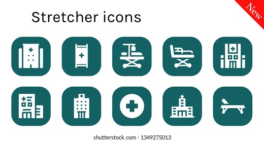 stretcher icon set. 10 filled stretcher icons.  Collection Of - Hospital, Stretcher, Hospitalization