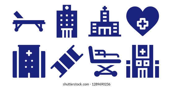  stretcher icon set. 8 filled stretcher icons. Simple modern icons about  - Hospital, Stretcher