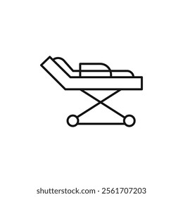 Stretcher icon Simple thin line flat symbol