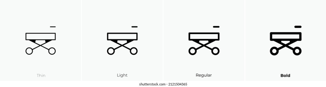 stretcher icon. Thin, Light Regular And Bold style design isolated on white background