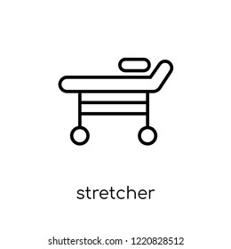 Stretcher icon. Trendy modern flat linear vector Stretcher icon on white background from thin line Health and Medical collection, editable outline stroke vector illustration