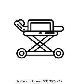 Stretcher icon in vector. Illustration