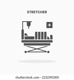 Stretcher icon vector illustration glyph style. Great used for web, app, digital product, presentation, UI and many more.