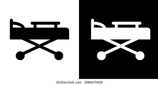 Stretcher. Icon in White and Black Version.