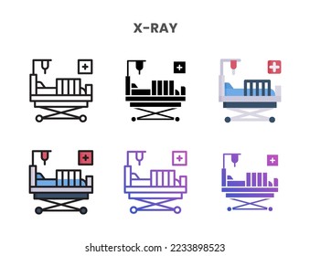 Stretcher icons vector illustration set line, flat, glyph, line color gradient. Great for web, app, presentation and more.