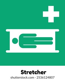 Ícone de segurança da Stretcher ISO 7010