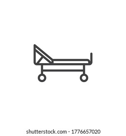 Stretcher line icon. linear style sign for mobile concept and web design. Hospital bed outline vector icon. Symbol, logo illustration. Vector graphics