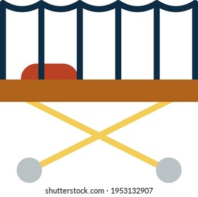 Stretcher or litter Concept, Patient Bed  Vector Icon Design, Personal protective equipment Symbol, Workplace health surveillance Sign, occupational safety and healthcare stock Illustration