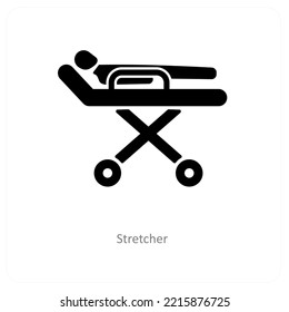 Stretcher and medical icon concept