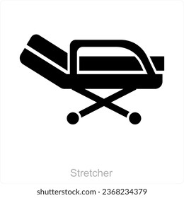 Stretcher and medical icon concept