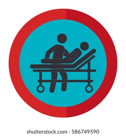 stretcher medical isolated icon