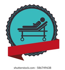 stretcher medical isolated icon