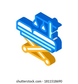 stretcher medical tool for patient transportation isometric icon vector. stretcher medical tool for patient transportation sign. isolated symbol illustration