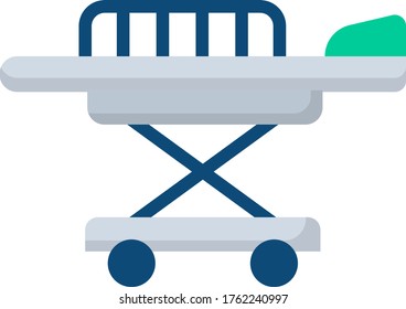 stretcher , paramedic flat colored icon