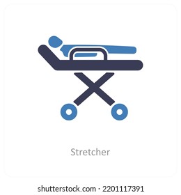 Stretcher and patient icon concept