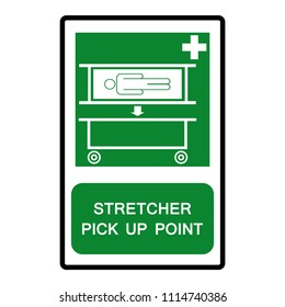 Stretcher Pick Up Point Symbol Sign, Isolate On White Background Icon. EPS10