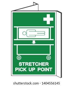 Stretcher Pick Up Point Symbol Sign, Vector Illustration, Isolate On White Background Label .EPS10 