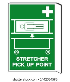 Stretcher Pick Up Point Symbol Sign, Vector Illustration, Isolate On White Background Label .EPS10 