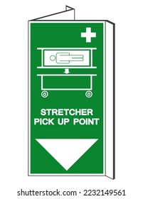 Stretcher Pick Up Point Symbol Sign, Vector Illustration, Isolate On White Background Label .EPS10 